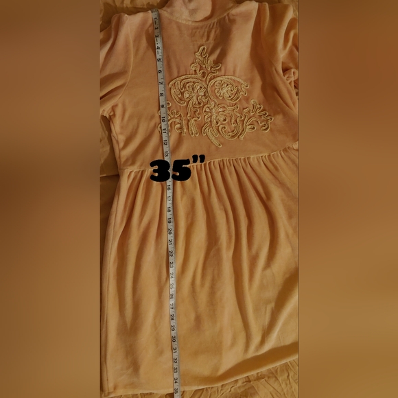 JDL Coat Duster Mottled Pink Velvet Medium Button Front Floral Crewel Work Back - Picture 14 of 15